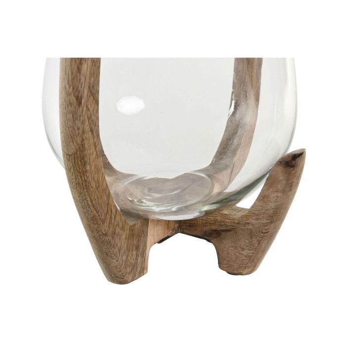 DKD Home Decor Portavela Tropical de Mango y Cristal Natural 18 x 33 x 18 cm 3 DKD Home Decor Portavela Tropical de Mango y Cristal Natural 18 x 33 x 18 cm 3