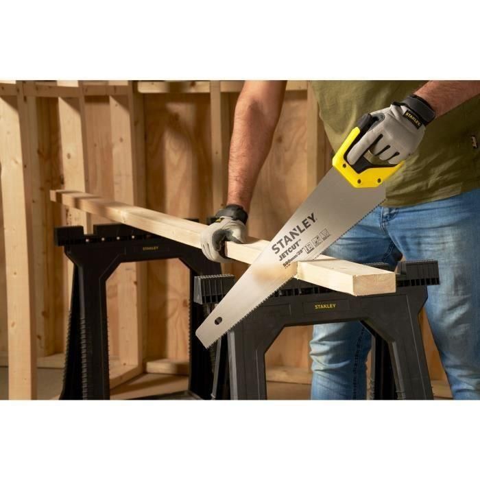 Stanley Sierra de Corte Manual JetCut Egoine Sección Media 500mm, Hoja 0.85mm Anti-Pandeo, Dentado HardPoint 7 DPP, Mango Ergonómico 3 Stanley Sierra de Corte Manual JetCut Egoine Sección Media 500mm, Hoja 0.85mm Anti-Pandeo, Dentado HardPoint 7 DPP, Mango Ergonómico 3