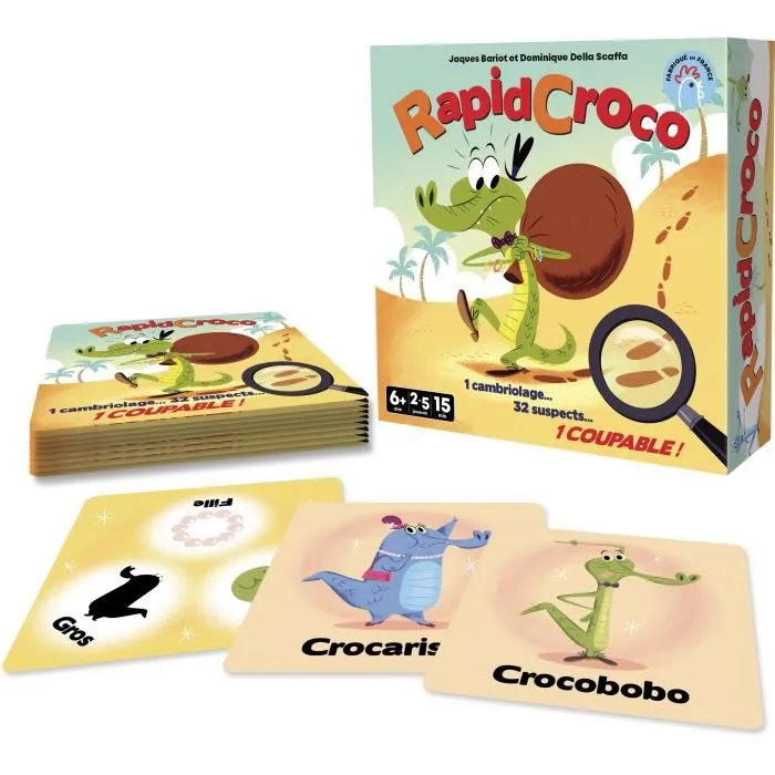 Asmodee Juego de investigación RapidCroco ASM3760052143809 - 32 Sospechosos 1 Culpable - Idioma Francés 2