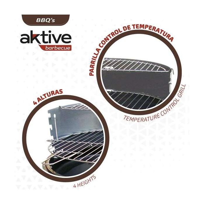 Barbacoa de carbón redonda aktive 51x51x82 cm 4 Barbacoa de carbón redonda aktive 51x51x82 cm 4