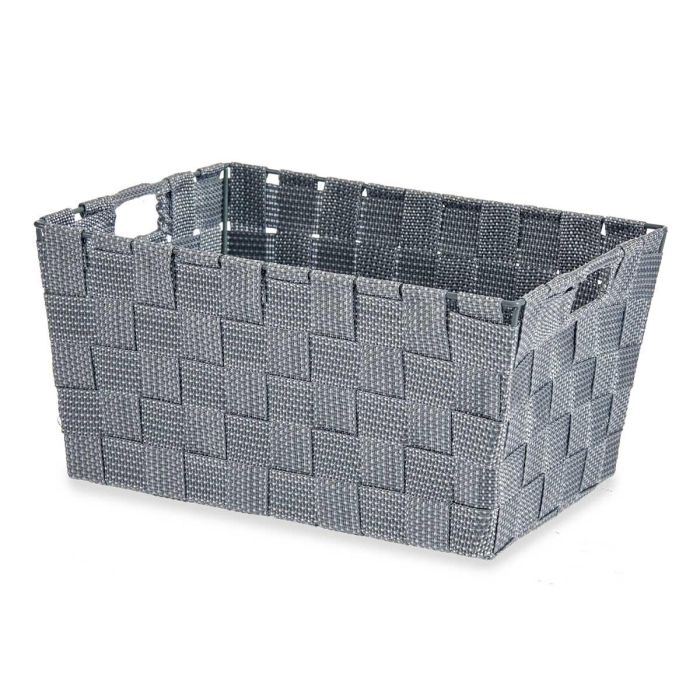 Cesta Tela Conica Rect Con Asas Med Gris Kipit 30X14CM (18 Unidades) 2 Cesta Tela Conica Rect Con Asas Med Gris Kipit 30X14CM (18 Unidades) 2