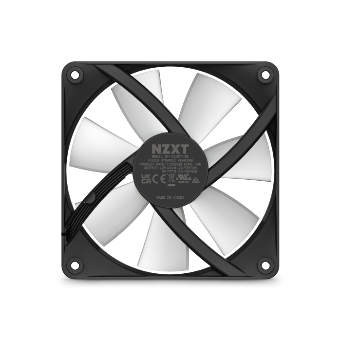 NZXT RF-C12SF-B1 Ventilador RGB PWM 12 cm Negro - Rodamiento Hidrodinámico, 500-1800 RPM, 33.88 dB 5