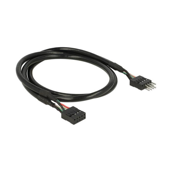 DELOCK Cable de extensión USB 2.0, tipo Macho a Hembra, 10 pines, 0.5 metros (50 cm) - Referencia Verlngerungskabel Pfostenstecker 1