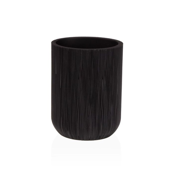 Portacepillos de Dientes Versa Negro Resina 8 x 10,5 x 8 cm 0 Portacepillos de Dientes Versa Negro Resina 8 x 10,5 x 8 cm 0