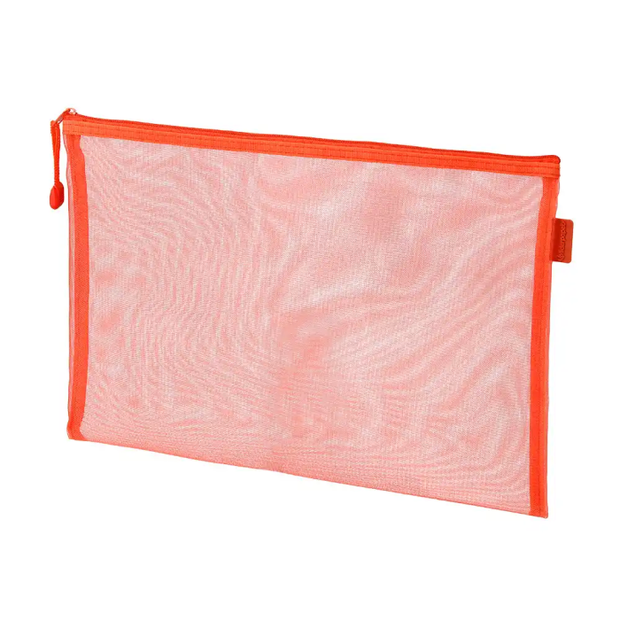 Liderpapel Bolsa zipper bag de poliéster transpirable multiusos DIN A4 naranja 2 Liderpapel Bolsa zipper bag de poliéster transpirable multiusos DIN A4 naranja 2