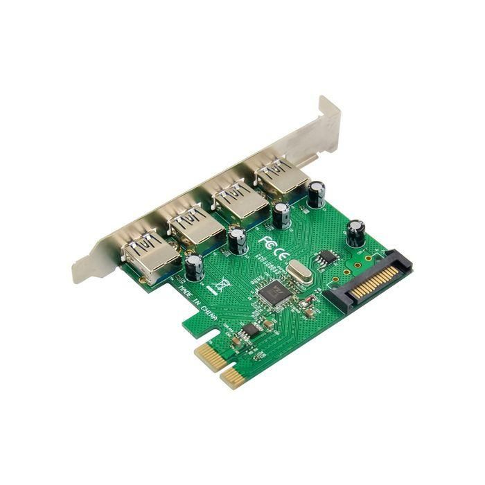 MicroConnect VL805 Tarjeta de expansión PCIe USB 3.0 de 4 puertos, compatible con Super, Alta y Baja Velocidad 3