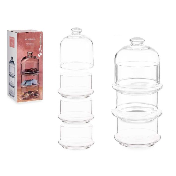 Pasabahce Bombonera Apilable Patisserie 3 Alturas Grande 12x27.5x12cm Vidrio Transparente (Set de 6)