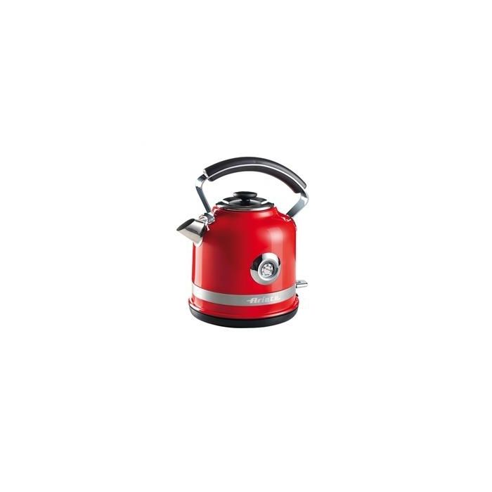 Ariete 2854/00 Hervidor Eléctrico Moderna Rojo 1.7 Litros Acero Inoxidable Termómetro Apagado Automático Diseño Elegante Objeto de Cocina