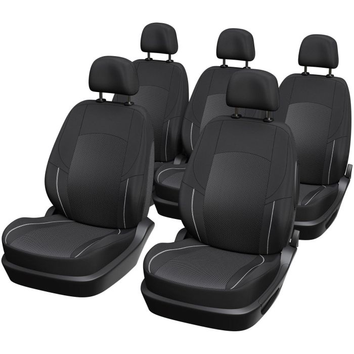 Paquete de 5 fundas universales para asientos de coche - XLCOVER - Monovolumen - Compatible con airbags - Cubre asientos, respaldos y reposacabezas 0 Paquete de 5 fundas universales para asientos de coche - XLCOVER - Monovolumen - Compatible con airbags - Cubre asientos, respaldos y reposacabezas 0