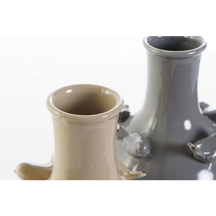 DKD Home Decor Jarrón Shabby de Porcelana Beige Gris con diseño de Pájaros Surtido - Pack de 4 Unidades 13.5x18x13.5 cm 2 DKD Home Decor Jarrón Shabby de Porcelana Beige Gris con diseño de Pájaros Surtido - Pack de 4 Unidades 13.5x18x13.5 cm 2