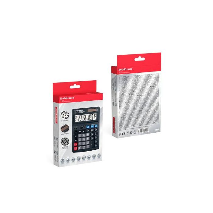 ErichKrause DC-4512N Calculadora de Escritorio Básica 12 Dígitos Pantalla LCD Doble Memoria Negro 2