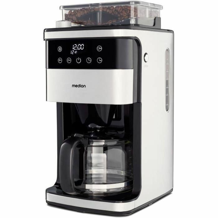 Medion MED4061275224559 Cafetera Digital de Filtro con Molinillo 1000W 1.5L Plata Medion MED4061275224559 Cafetera Digital de Filtro con Molinillo 1000W 1.5L Plata