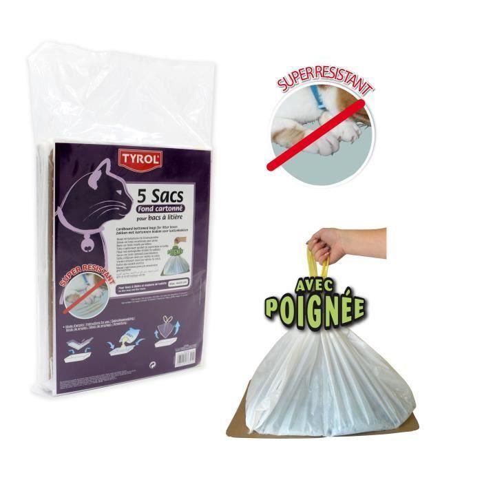 TYROL Juego de 5 bolsas de arena - Tapa dura - resistente a los arañazos - 44 x 30 cm - para gato 1 TYROL Juego de 5 bolsas de arena - Tapa dura - resistente a los arañazos - 44 x 30 cm - para gato 1