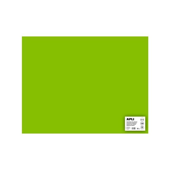 Apli Cartulina 50x65 cm 170 gr Pack De 25H Verde Flúor