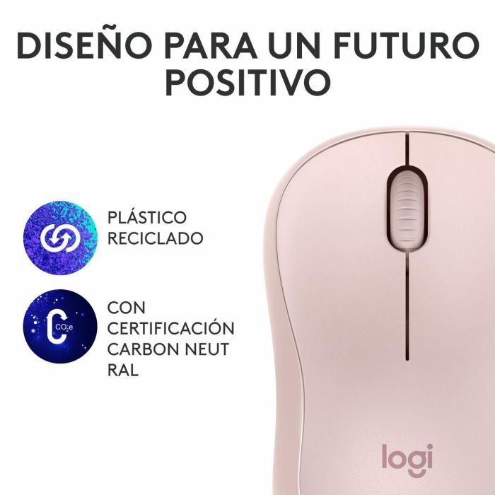 Logitech M240 Mouse Bluetooth, inalámbrico, compacto, portátil, monitoreo de fluidos - rosa 1