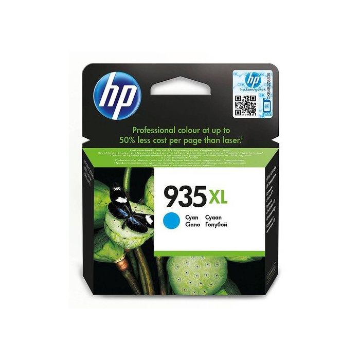 HP C2P24AE Cartucho de Tinta Original 935XL Cian de Alta Capacidad, para Impresoras OfficeJet Pro 6230 / 6820, rinde 825 páginas (9,5ml)