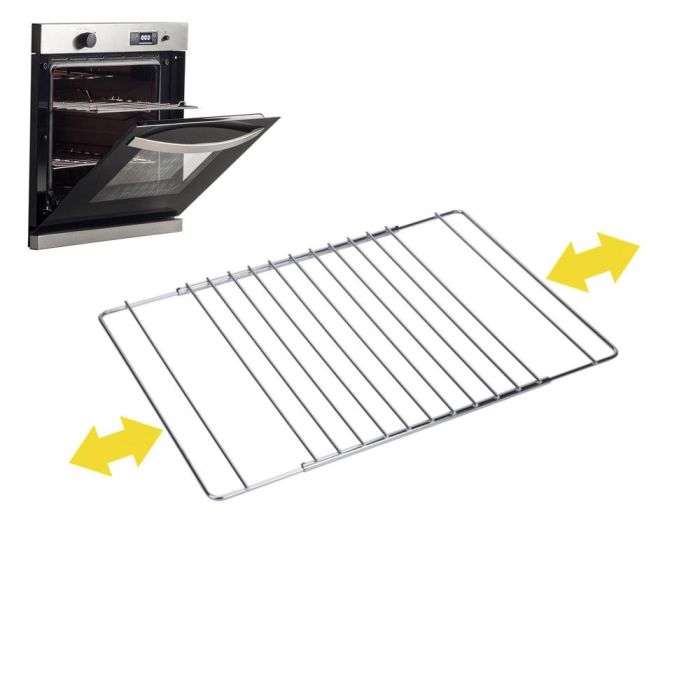 Sauvic Rejilla para horno extensible en acero inoxidable cromado 38.5-55x31.5 cm 1
