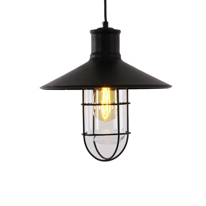 Edm Lámpara colgante vintage metalica E27 60W Ø27x28cm negro 0 Edm Lámpara colgante vintage metalica E27 60W Ø27x28cm negro 0