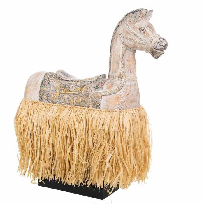 Figura Decorativa Alexandra House Living Madera Algas marinas Caballo 58 x 17 x 44 cm