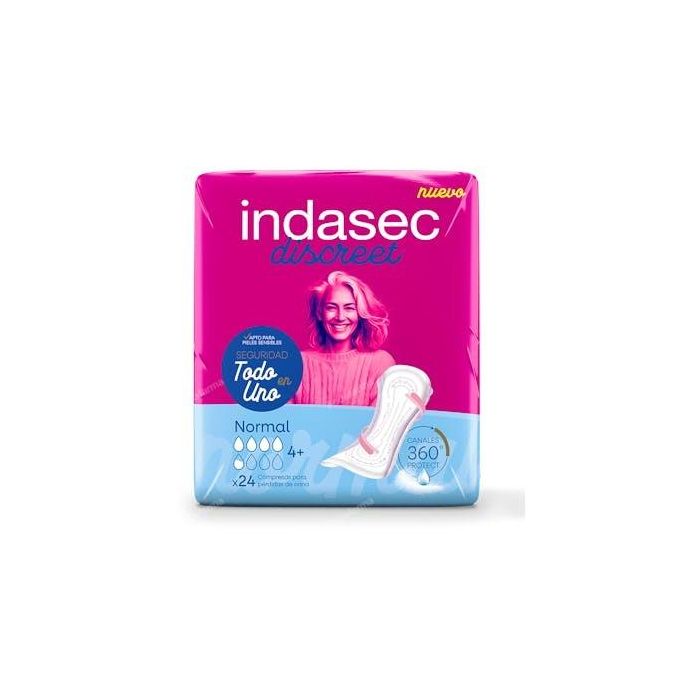 Indasec Discreet Normal B24 Compresa para Incontinencia Promoción 6 Unidades