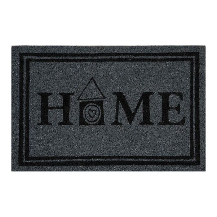Edm Felpudo Home 60x40cm Fibra de Coco y PVC, Gris y Negro 0 Edm Felpudo Home 60x40cm Fibra de Coco y PVC, Gris y Negro 0