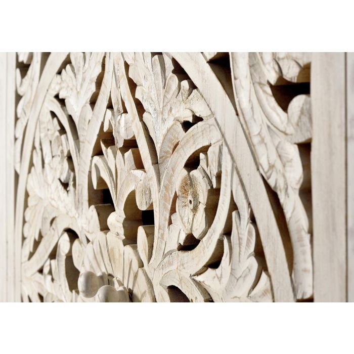 Giner y Colomer Vitrina Madera de Mango Maciza 2 Puertas Blanco Envejecido 160x110 cm 6