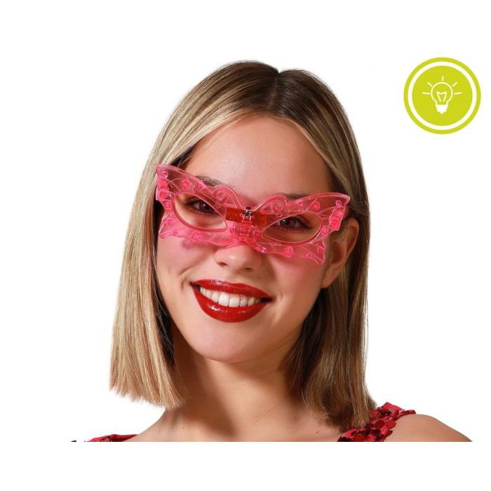 Gafas Estrella Carnaval Mariposa Luz Rosa Mujer Adulto