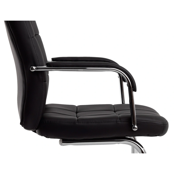 Q-connect Silla Pia Ve Escritorio Simil Piel Base Metalica Negro Altura Max 1050 mm 3