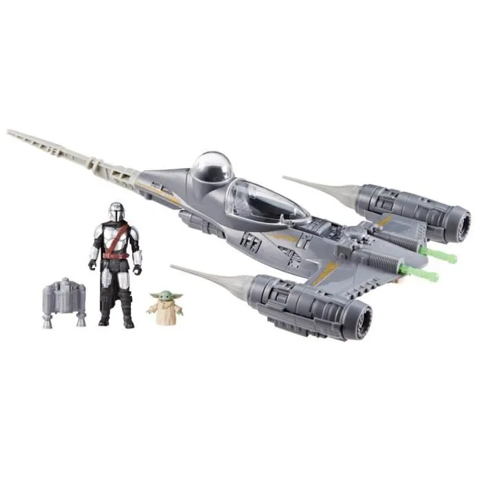 Hasbro Star Wars La nave Mandalorian's N-1 Starfighter con figuras de Grogu y Mandalorian de 10 cm, juguete para niños a partir de 4 años 1