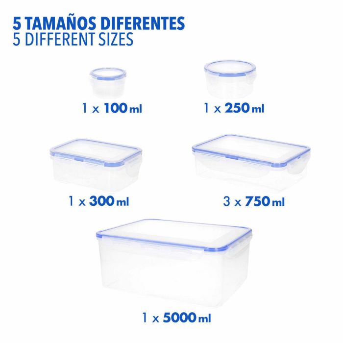 Set de Recipientes de Cocina Herméticos Apilables Max Home 29 x 12 x 20 cm 6 Unidades 5 Set de Recipientes de Cocina Herméticos Apilables Max Home 29 x 12 x 20 cm 6 Unidades 5