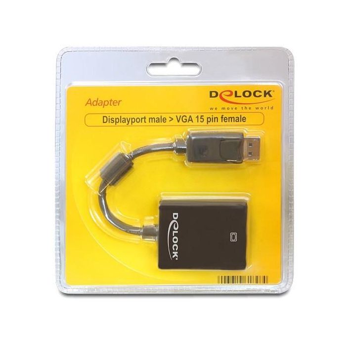 DeLock 61848 Adaptador DisplayPort 1.2 a VGA (Macho-Hembra) 0.125m Negro 1 DeLock 61848 Adaptador DisplayPort 1.2 a VGA (Macho-Hembra) 0.125m Negro 1