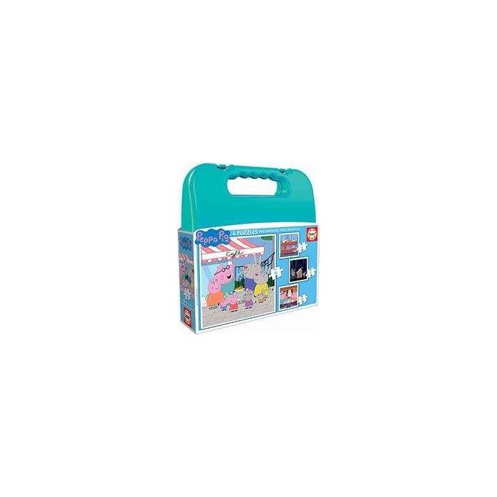 Puzzles progresivos 6-9-12-16 piezas peppa pig en maletin 4 Puzzles progresivos 6-9-12-16 piezas peppa pig en maletin 4