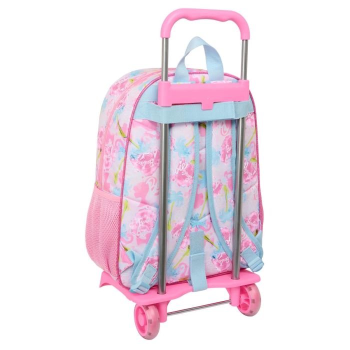 Mochila Escolar con Ruedas Barbie Painterly Rosa Azul cielo 33 x 42 x 14 cm 1