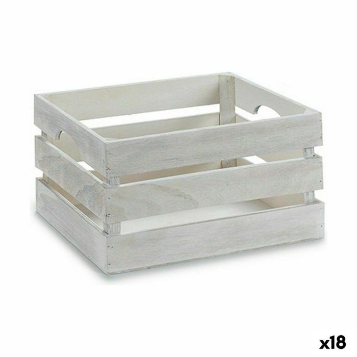 Caja Decorativa Blanco Madera 31 x 16 x 21 cm (18 Unidades) Caja Decorativa Blanco Madera 31 x 16 x 21 cm (18 Unidades)