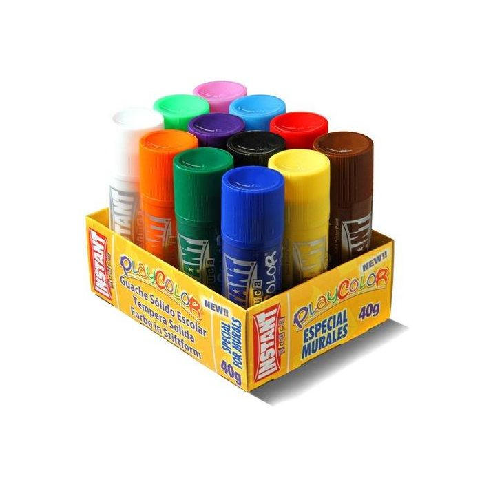 Tempera Solida Playcolor Mural 40Gr. Bandeja De 12 Colores