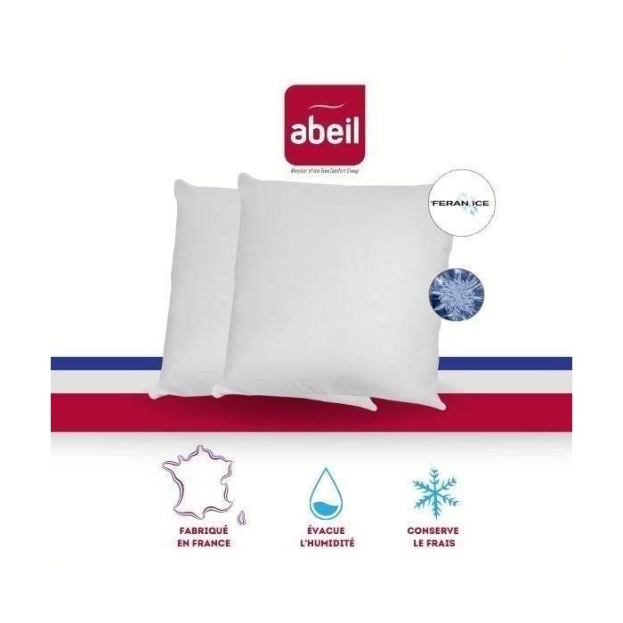 ABEIL Juego de 2 almohadas blandas ICEBERG 60x60cm ABEIL Juego de 2 almohadas blandas ICEBERG 60x60cm