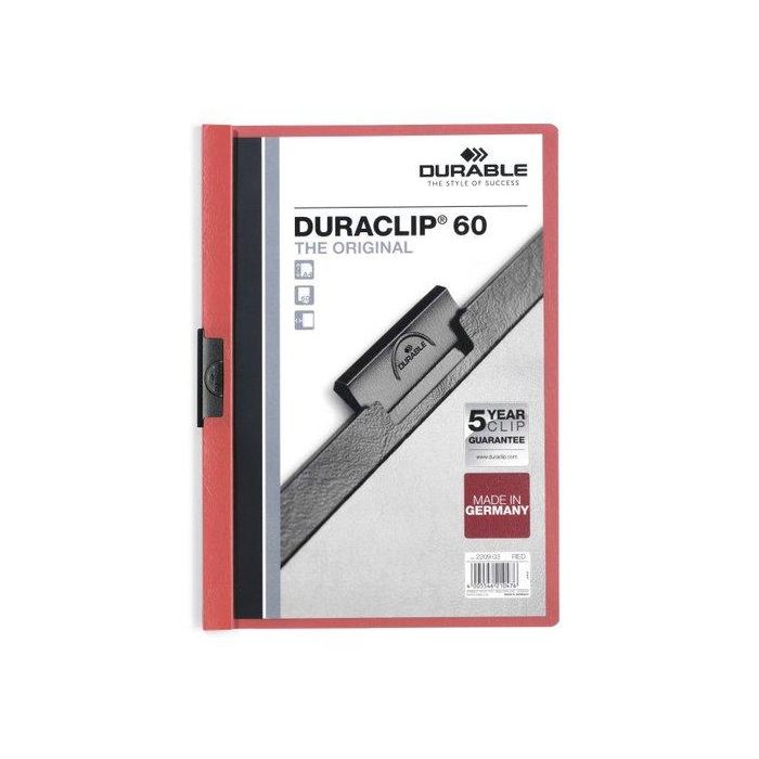 Durable Carpeta Dossier Pinza Duraclip 60 Rojo A4