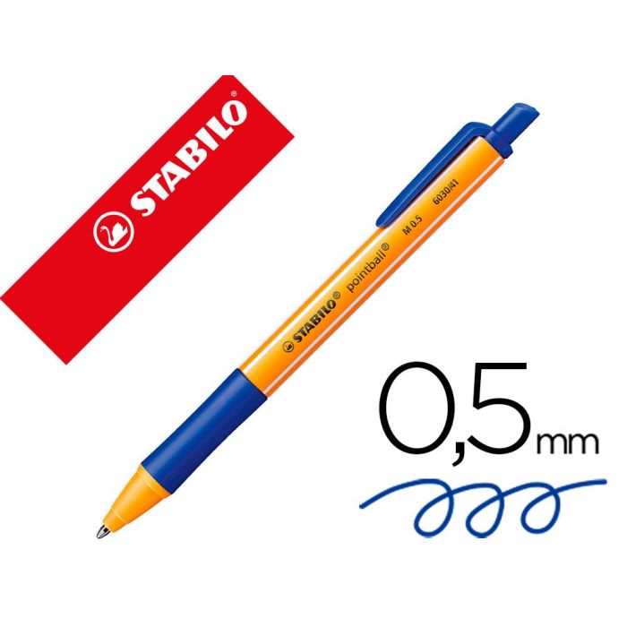 Boligrafo Stabilo Pointball 0,5 mm Azul 10 unidades