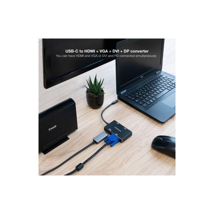 Nanocable 10.16.4307 Conversor USB-C Macho a HDMI, DVI, DisplayPort, VGA Hembra - 4K 60Hz - Compatible con Thunderbolt 3 - 10cm Negro 2 Nanocable 10.16.4307 Conversor USB-C Macho a HDMI, DVI, DisplayPort, VGA Hembra - 4K 60Hz - Compatible con Thunderbolt 3 - 10cm Negro 2