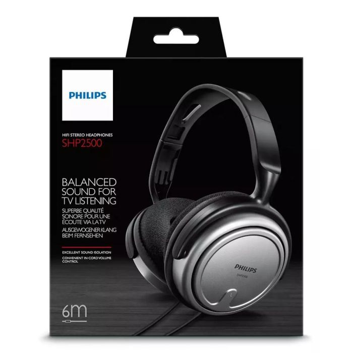 Philips Auriculares SHP2500, Diámetro del altavoz 40 mm, Impedancia 32 ohmios, Respuesta de frecuencia 9-23000 Hz, Cable 6 m 3 Philips Auriculares SHP2500, Diámetro del altavoz 40 mm, Impedancia 32 ohmios, Respuesta de frecuencia 9-23000 Hz, Cable 6 m 3