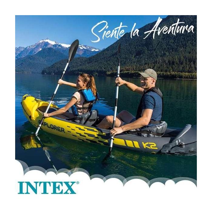 Intex Kayak Explorer K2 con Remos de Aluminio y Bomba Incluidos - 312x91x51cm 1