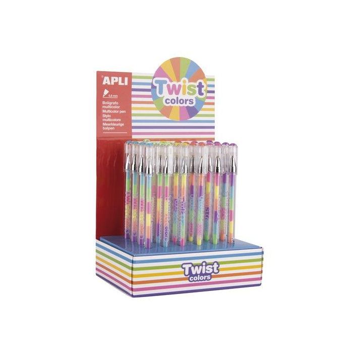 Roller Gel Apli Twist Colors Multicolor Surtido Expositor De 24