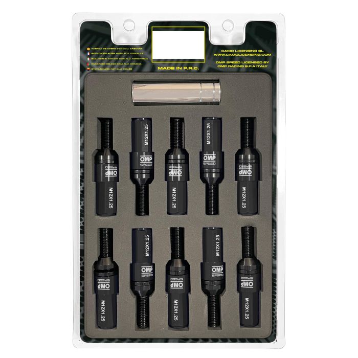 Omp Speed Juego De 20 Tornillos Con Protector De Aluminio De Colores M12x1.25 Llave De 17-19 Largo 28 mm Con Protector Negro OMPS09971201 Omp Speed Juego De 20 Tornillos Con Protector De Aluminio De Colores M12x1.25 Llave De 17-19 Largo 28 mm Con Protector Negro OMPS09971201