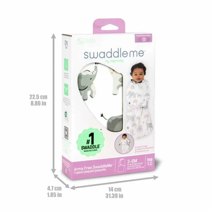 Ingenuity Saco de dormir para bebé elefante ING0074451999183, para entretiempo TOG 1, ajustable de 3 a 6 meses, certificado Oeko-Tex 4