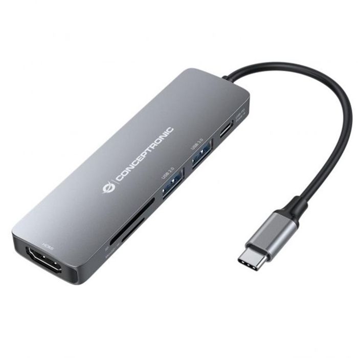 Conceptronic Adaptador Usb-C 6En1 Hdmi-Usb-C Usb 3.0 Lector Sd Conceptronic Adaptador Usb-C 6En1 Hdmi-Usb-C Usb 3.0 Lector Sd