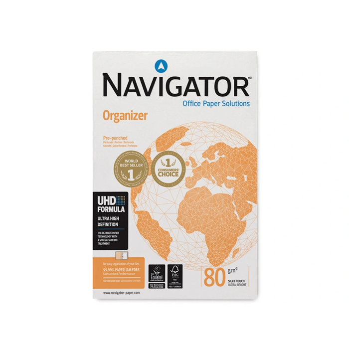 Navigator Papel Fotocopiadora Din A4 80 Gramos Blanco 500 Hojas Multifuncion Ink-jet Laser 2
