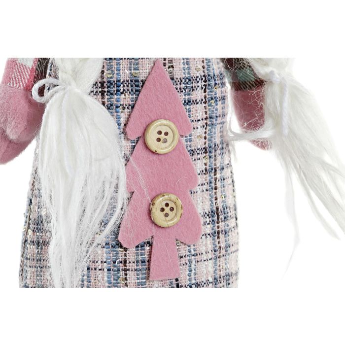 DKD Home Decor Figura Decorativa de Navidad Estilo Fantasía Rosa Blanco en Poliéster 12 x 48 x 13 cm y 0,44 kg 2