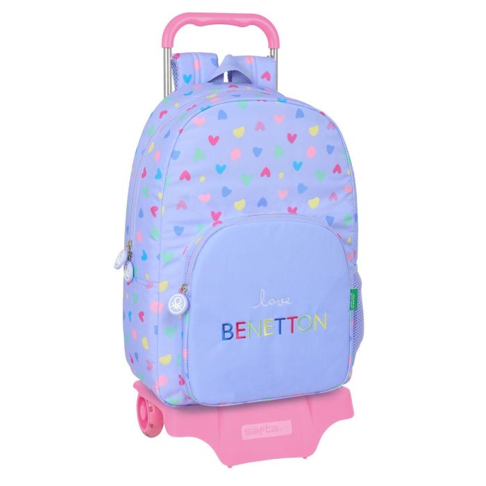 Mochila Escolar con Ruedas Benetton Lila Lila 30 x 46 x 14 cm