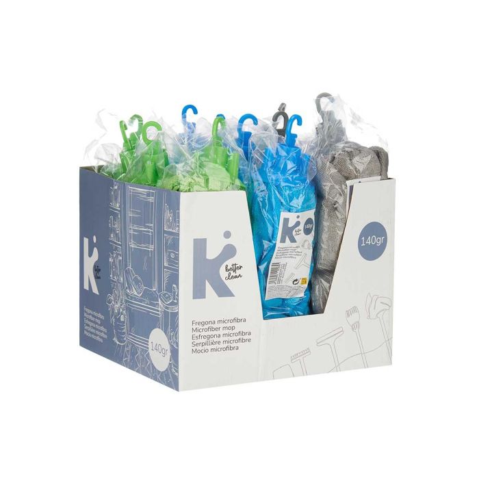 Arte Regal Fregona Microfibra 140Gr Tiras Surtidos Colores Azul, Gris, Verde. Dimensiones 9x26x9cm (Set de 12) 2