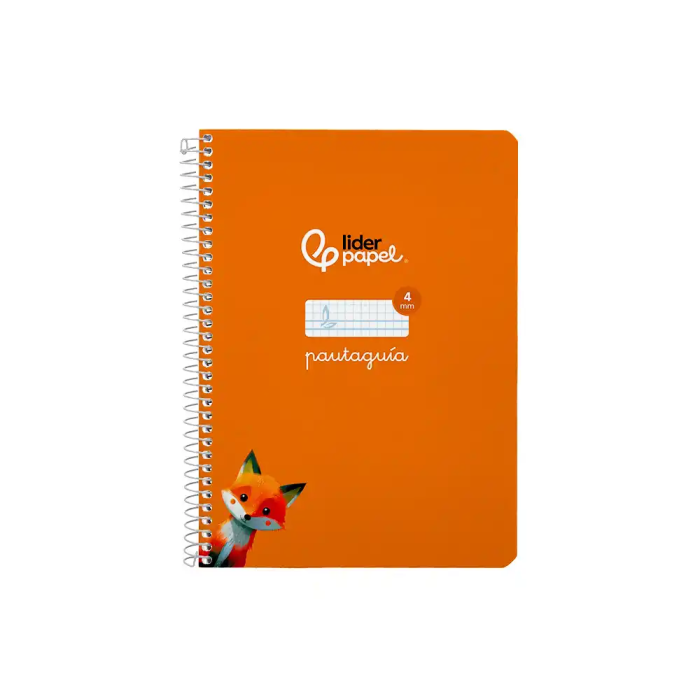 Liderpapel Cuaderno Espiral A5 Pautaguía Tapa Blanda 40 Hojas 75gr Cuadro Pautado 4mm Color Naranja 1